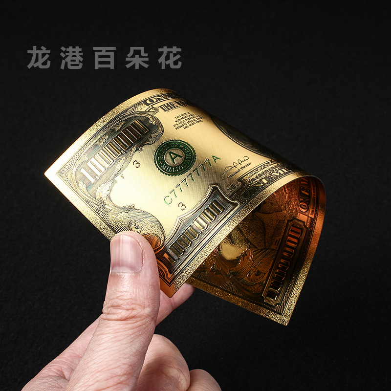Statue of Liberty Gold Foil Pet Pvc Plastic 24K Commemorative Collection Coin Gold Banknote Card Factory Direct Sales Can Be Customized and Printed