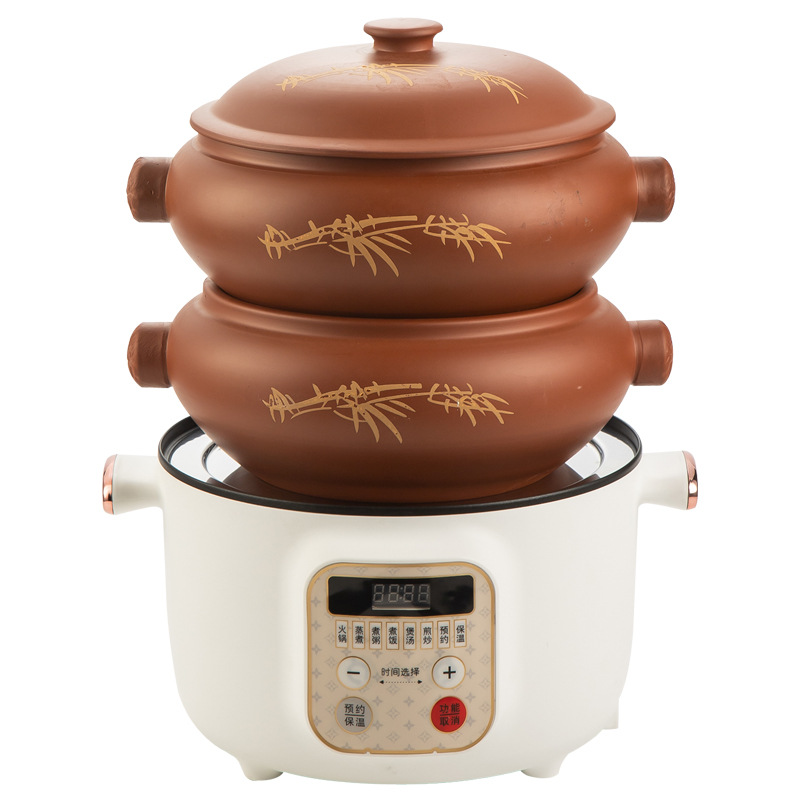 Yunnan Steam Pot Chicken Steam Pot Purple Clay Household Non-Purple Clay Steam Pot Commercial盗汗 Steam Pot Set