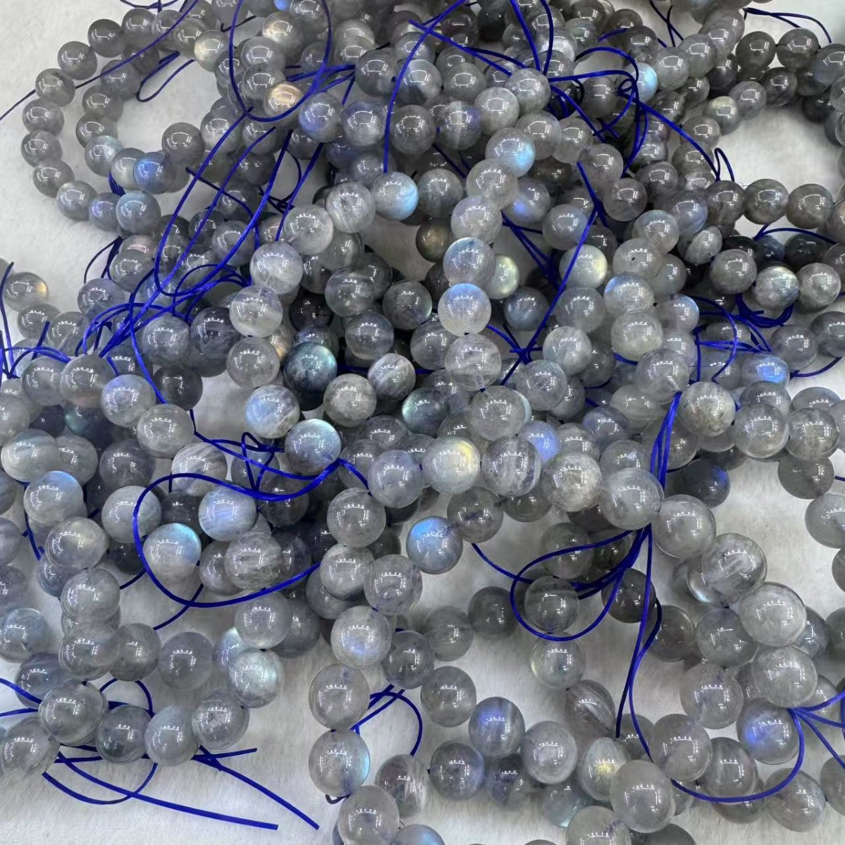 Natural Gray Moonstone Bracelet with Strong Luster, Moonstone Gemstone Crystal DIY Accessories, Labradorite Jewelry Beads