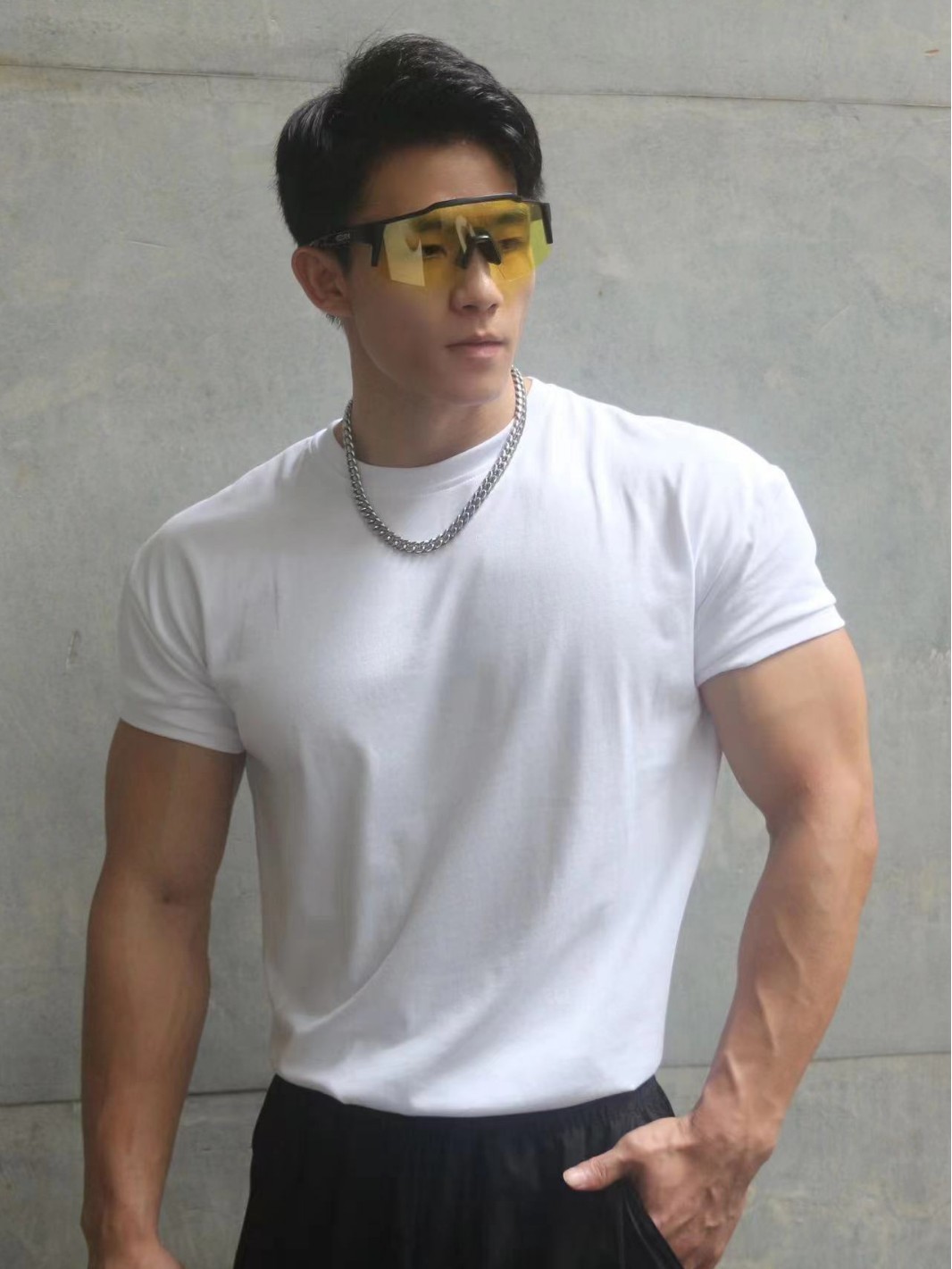 2025 new 230g heavyweight Solona crew neck men's short sleeve training fitness outdoor T-shirt slim fit