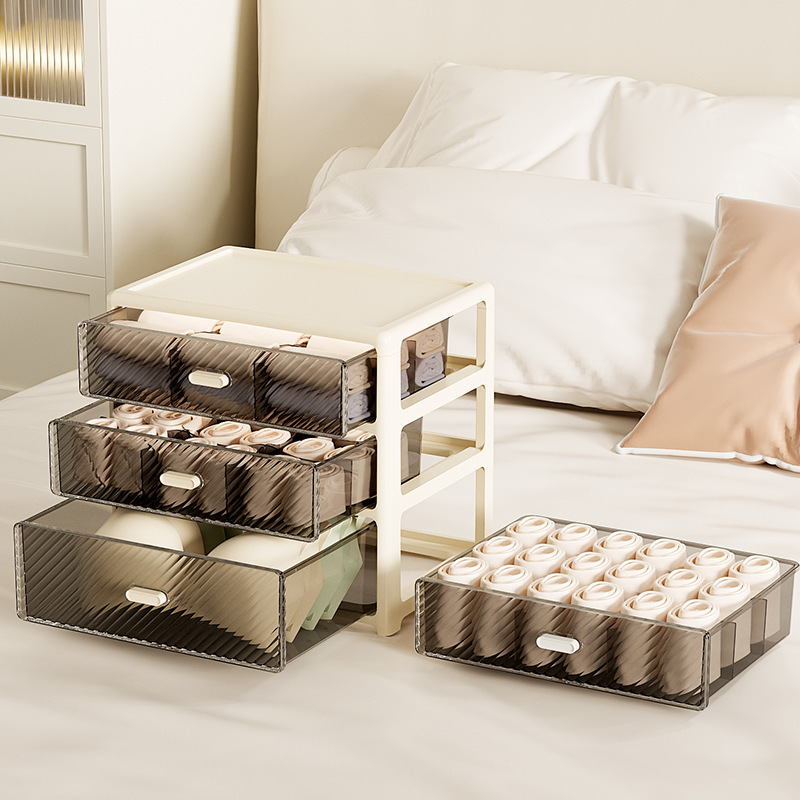 Underwear Storage Box for Home Bedroom High-Value Storage Cabinet Underwear Underwear Socks Three-In-One Drawer Storage Box