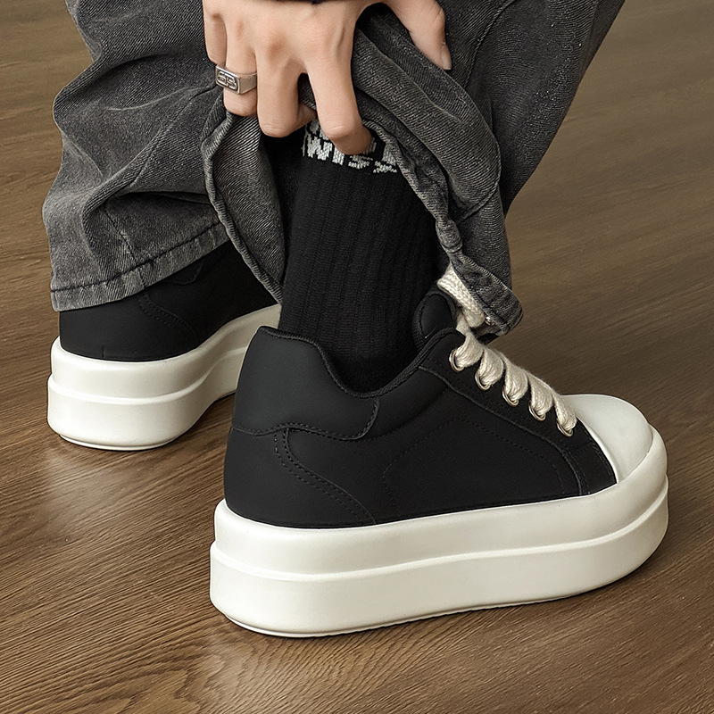 Unique 8cm Height-Increasing Sneakers for Men, Autumn Thick-Soled Versatile Casual Shoes for Men and Women, Mickey Big-Toe Shoes, Trendy