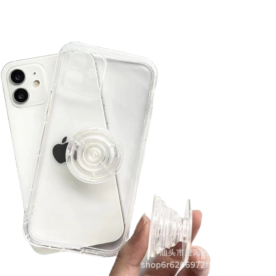 Mobile phone transparent airbag bracket flat groove transparent airbag acrylic adhesive retractable lazy mobile phone bracket