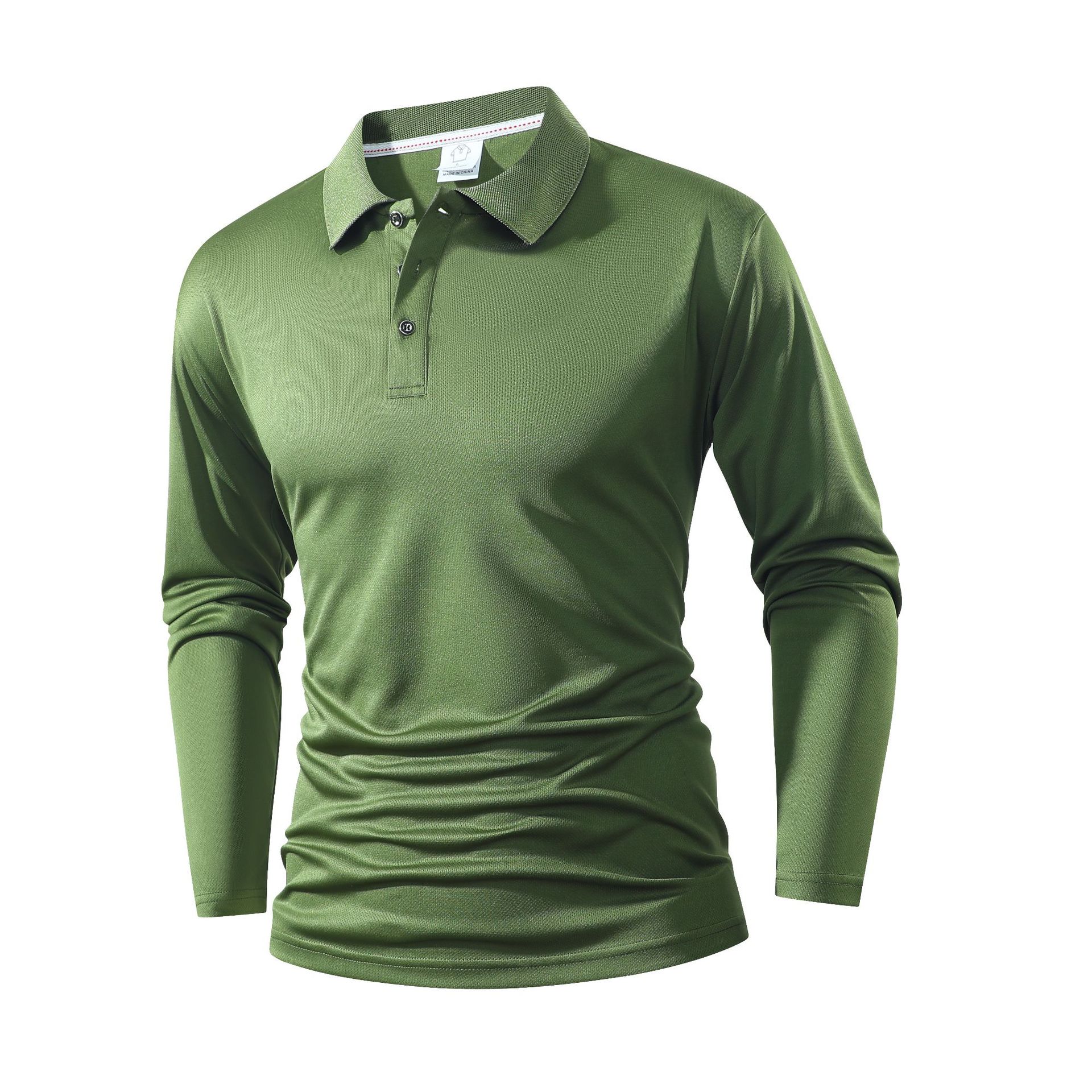 Cross-Border European Size Quick-Drying Mesh Pinhole Polo Shirt Long-Sleeved Golf Shirt Wholesale Advertising Shirt Printing and Embroider