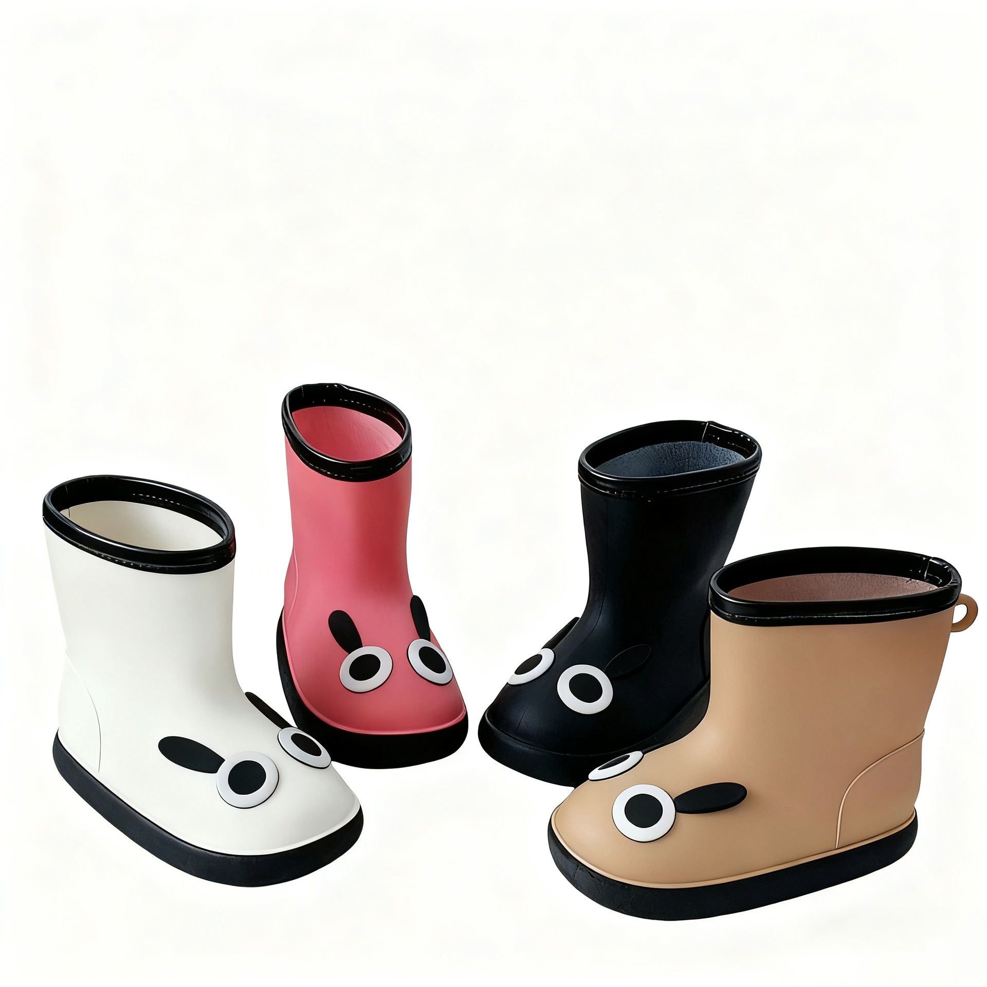 New Four-Season Children's Rain Boots for Outdoor Wear, Students' Warm and Cold-Proof Wind-Proof Water-Resistant Non-Slip Rain Boots for Men and Women, Middle-Aged Children