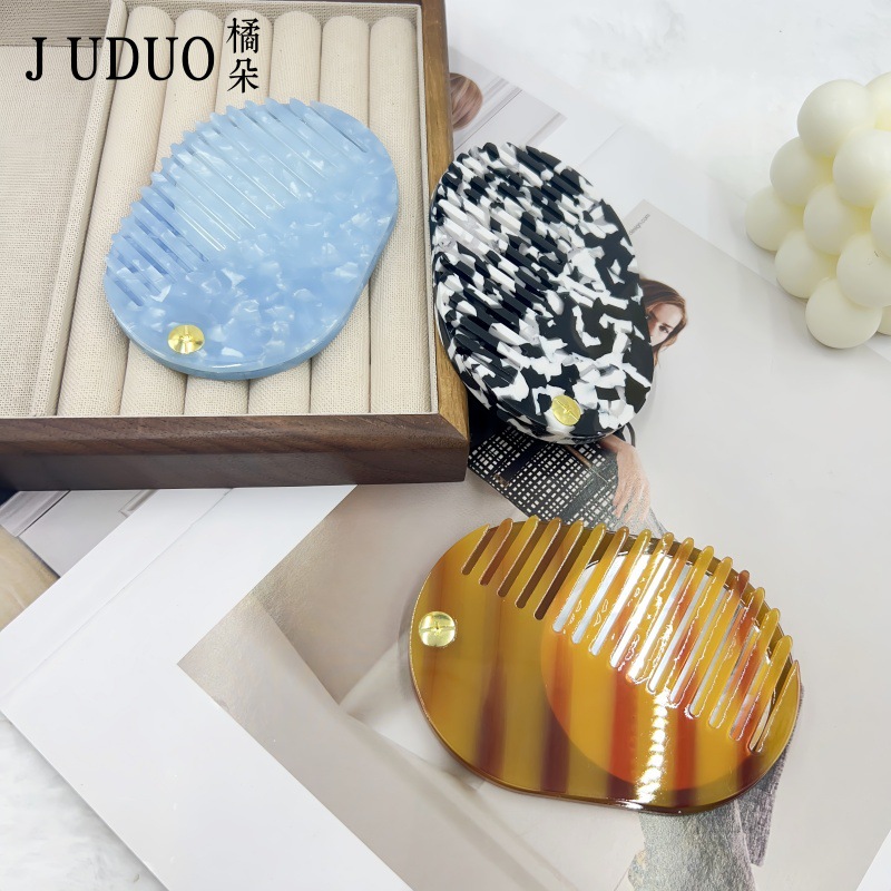 Orange Joker Korean Leopard Mirror Comb Multifunctional Mirror Comb Anti-static Foreign Trade Cross-border Star Hotel Comb