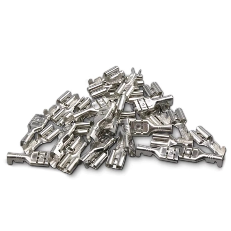 Spring Terminal with Lock Cold-Pressed Terminal Block 6.3/4.8/2.4 Connector Plug-In Buckle Self-Locking/Lock-Free