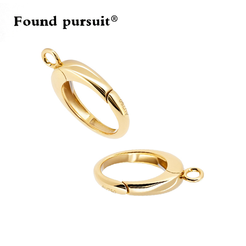 Pure 18K Gold Buckle Universal Buckle Au750 Jewelry Accessories DIY Pearl Necklace Pendant Buckle Multi-Functional Gold Buckle Head