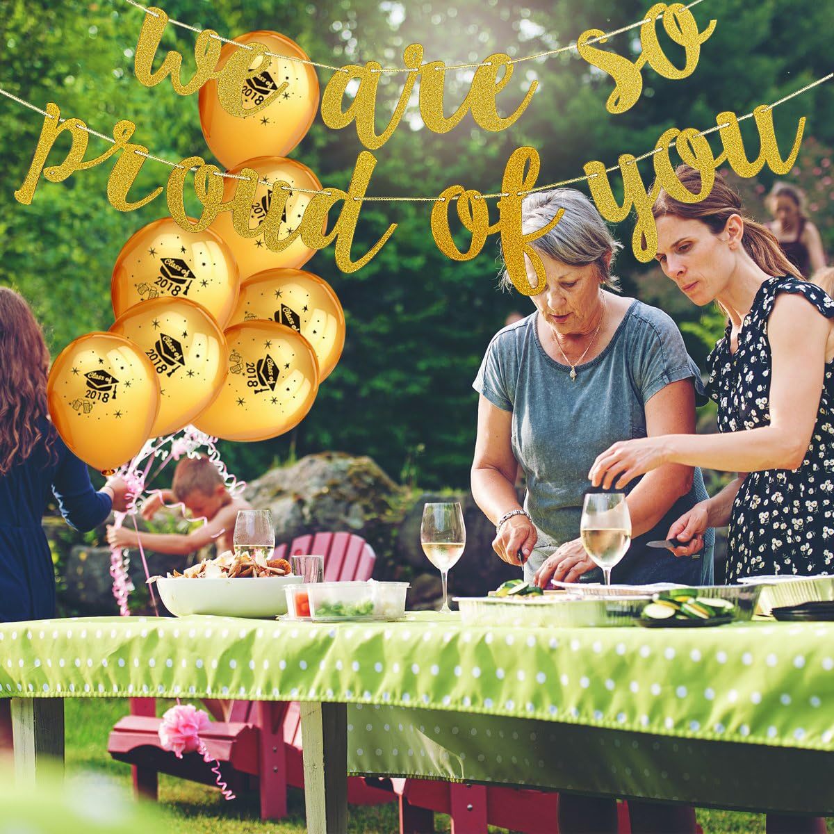 2025 Graduation Banner Party Decoration Gold Glitter We Are so Proud of You Banner,