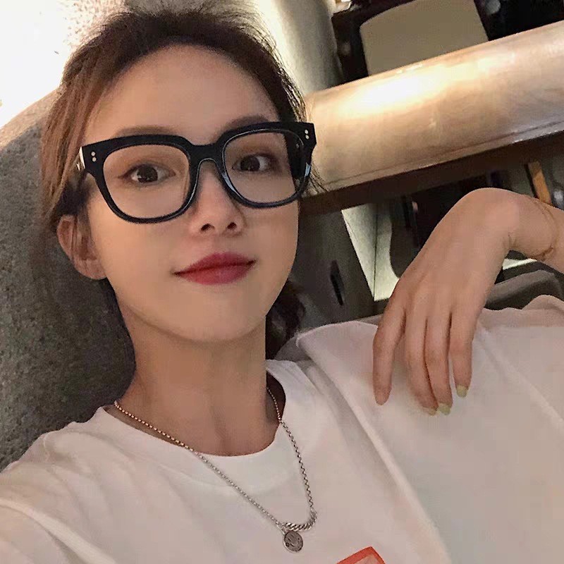 New Anti-Blue Light V Brand Glasses for Women, Unisex Plain Glasses, Trendy Korean Fashion Retro Eyeglass Frames Wholesale