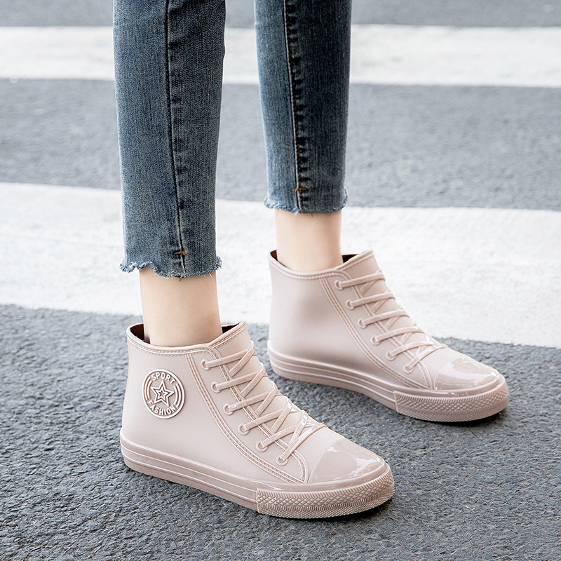 Waterproof shoes women's rain shoes wholesale rain boots students non-slip rubber shoes adult water boots short tube fashion work shoes for foreign trade