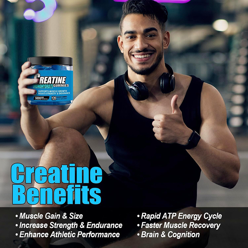 In-Stock Free Shipping Tk Amazon Cross-Border Popular 120 Creatine Gummies Creatine Source Factory Wholesale Direct Sale