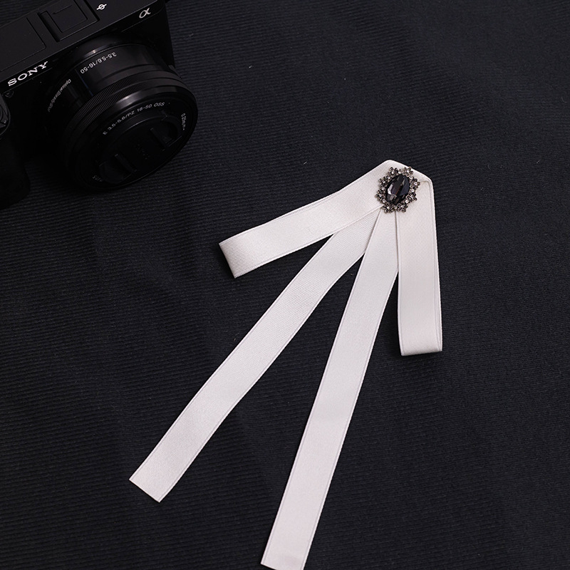 Shirt White Bow Decoration Women's Korean-style Pearl Tie Ribbon Academy Style Accessories Professional Collar Flower