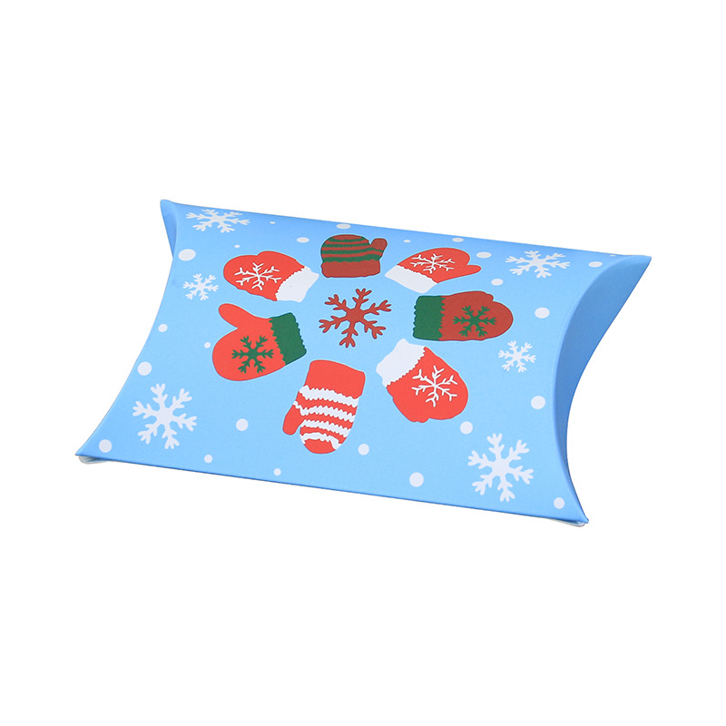 European new Christmas candy box Christmas pillow box packaging candy carton 12 color spot wholesale