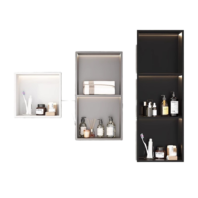 304 Stainless Steel Niche Embedded Multi-Layer Partition Customized Fully Welded Finished Bathroom Bathroom Niche Storage Rack