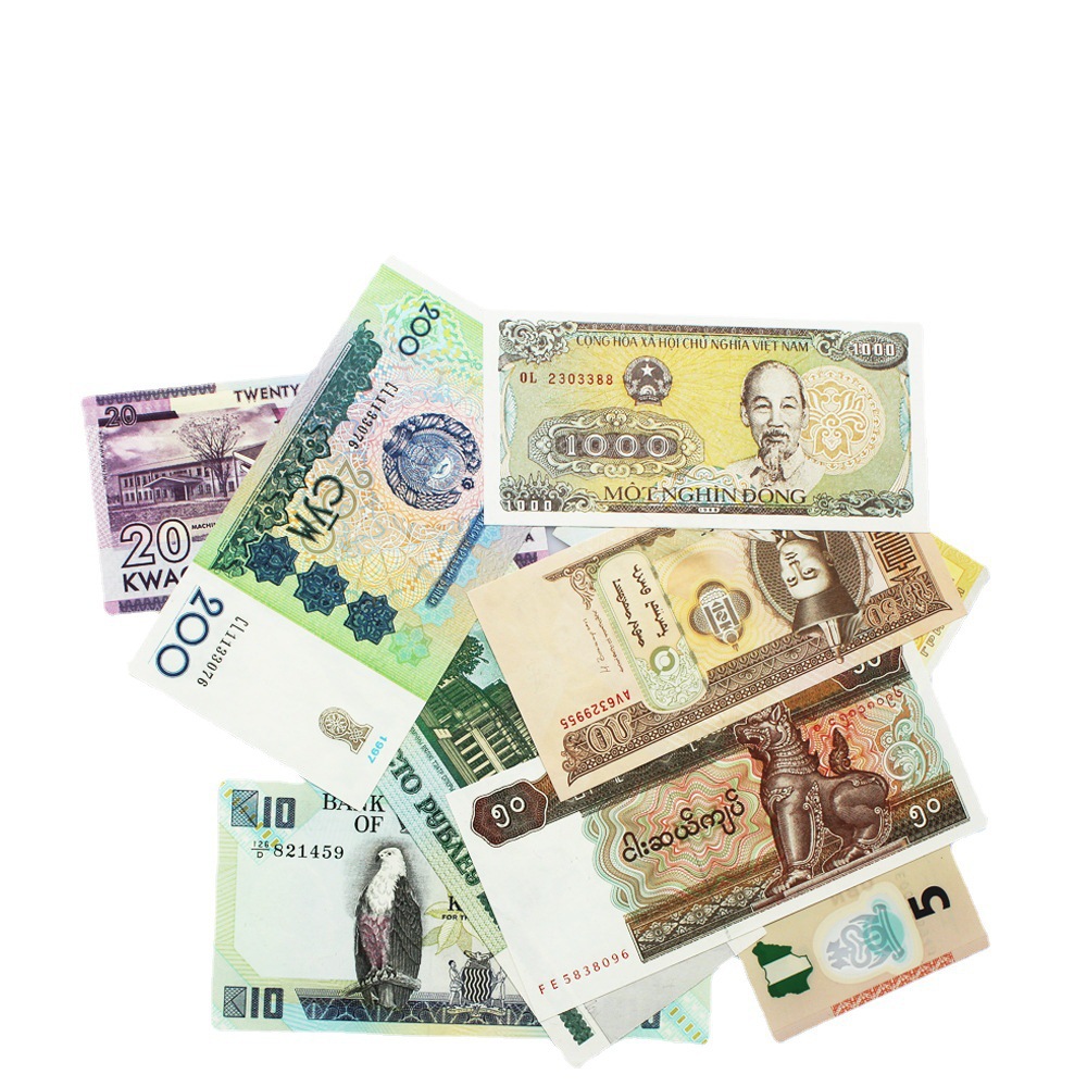 Foreign Coins from 10 Countries, 10 Pieces of World Currency Banknotes, Real Foreign Currency Banknotes from Ten Countries, New Year's Gift, Non-Repeating