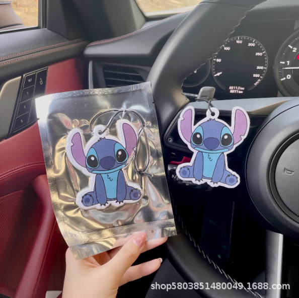Stitch Car Pendant Aromatherapy Tablets Cute Cartoon Car Fragrance Tablets Long-Lasting Fragrance Tablets Car Odor Removal