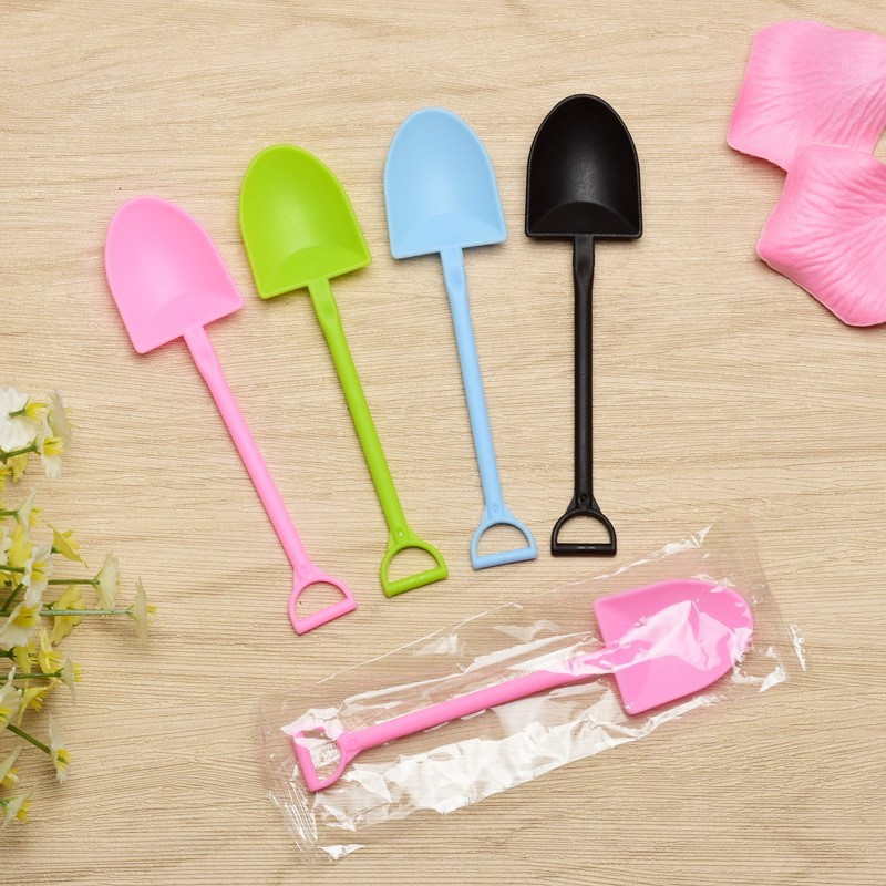 Disposable plastic spatula spoon thickened spice spoon fork spatula spoon fruit cake spoon dessert spoon ice cream spoon