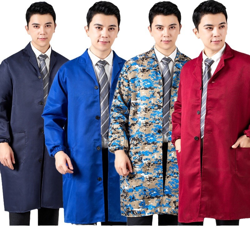 Camouflage Coveralls, Blue Coat, Work Clothes, Stain-Resistant Workwear Jacket, Labor Protection Clothing, Printed Trendy Workwear Style