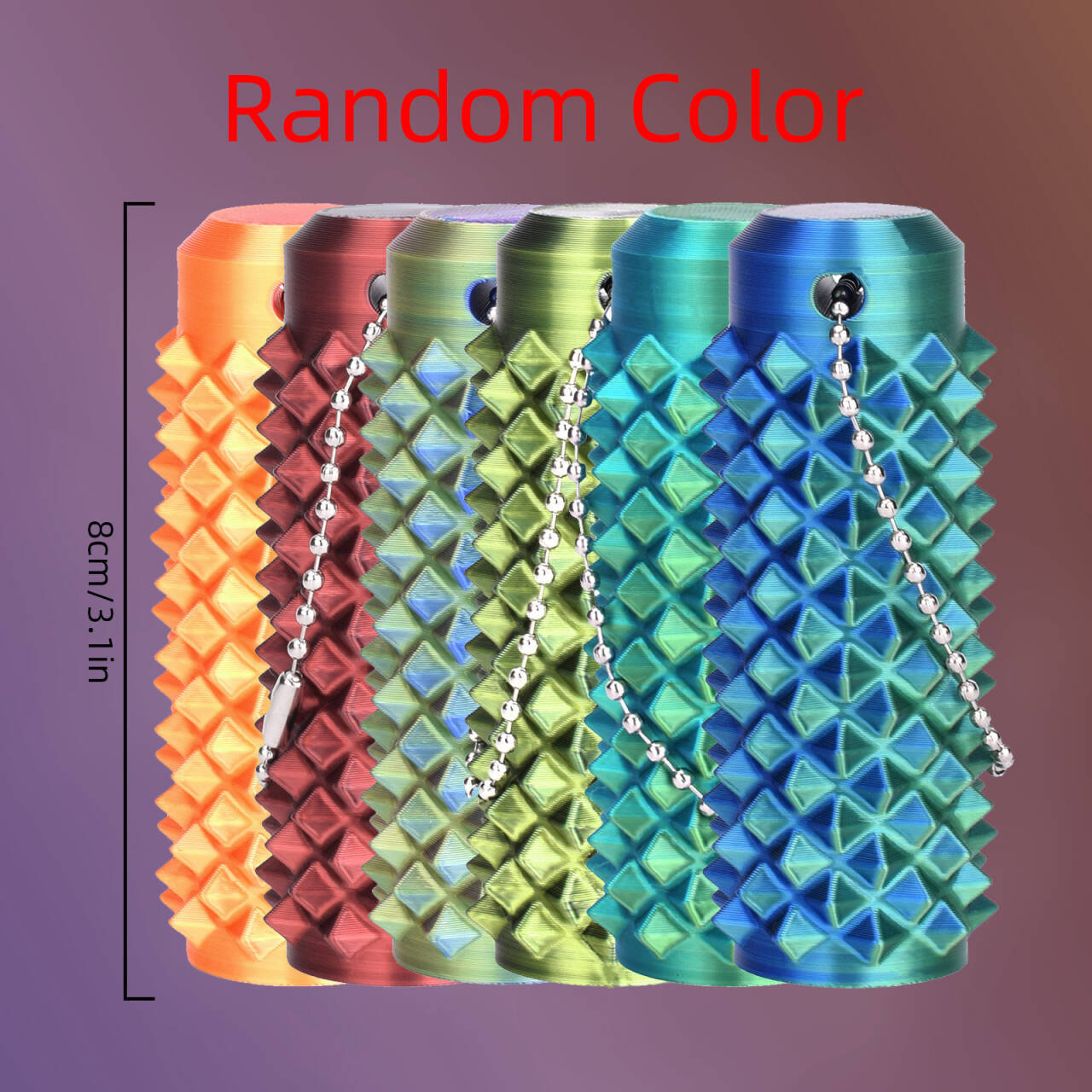 Temu Cross-Border Popular 3D Printed 3D Printed Ornaments Decompression 3D Printed Toy Keychain Spiked Small Grip