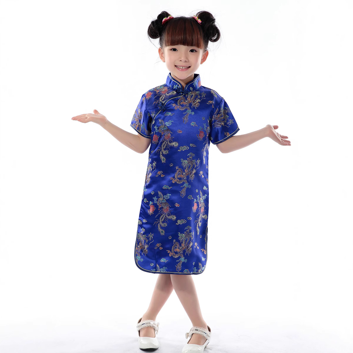 Summer Children's Cheongsam 2000 Girl's Tang Suit Princess Dress Ethnic Style Little Girl's Big Boy Guzheng Costume