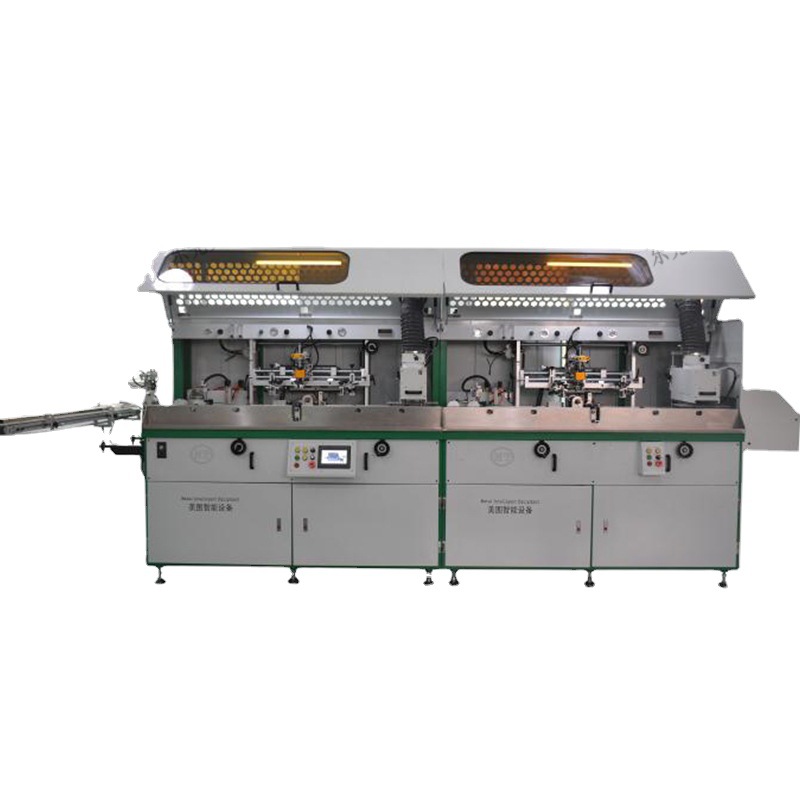 Fully Automatic Two-Color Screen Printing Machine Cosmetics Round Bottle Square Tube Multi-Color Screen Printing Equipment 2-Color Plastic Bottle Screen Printing Machine