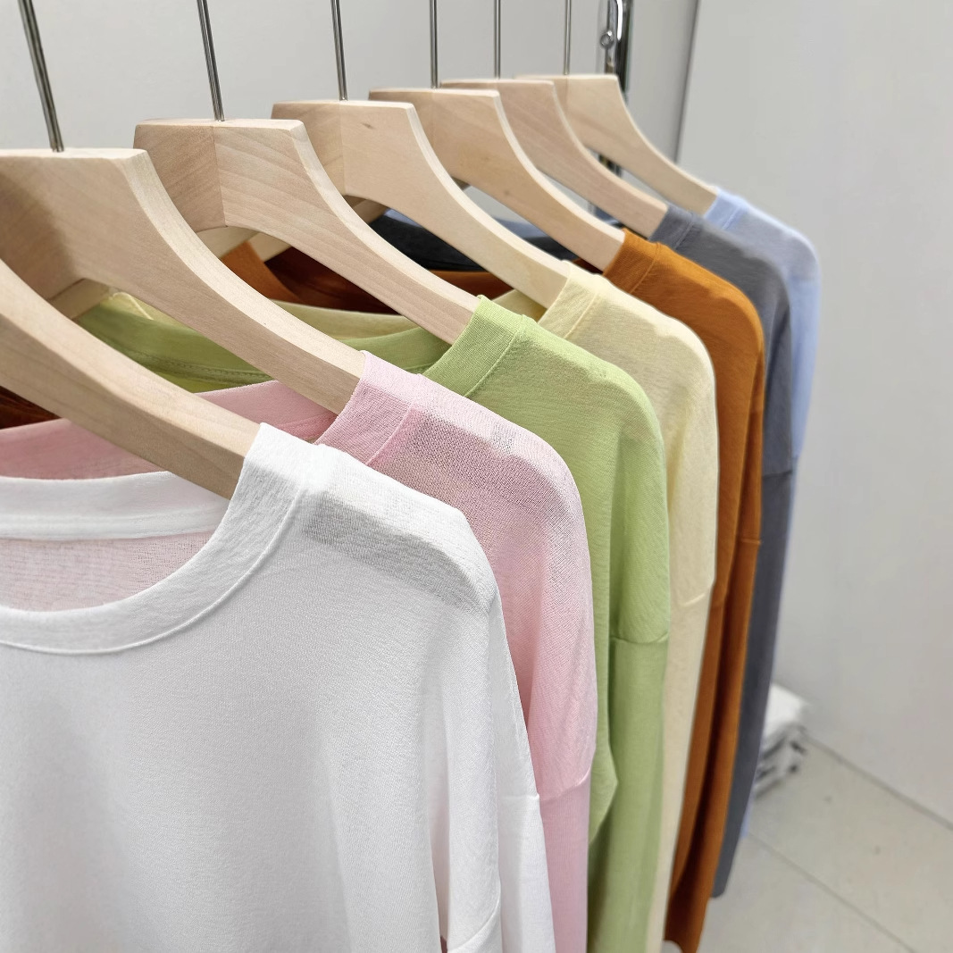 Блуза из льняного шелка для полных женщин, летняя, корейский стиль, тонкая, с длинным рукавом, защита от солнца, свободный, ленивый стиль