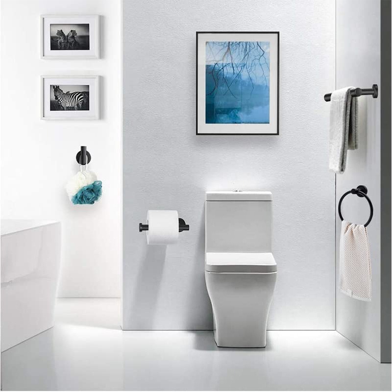 Cross-border Stainless Steel Towel Rack suit Wall-mounted Tissue Rack Shaver Hook Towel Ring Clothes Hook Towel Bar