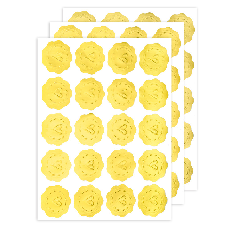 Envelope Seal Sticker, Eokeey Gold Embossed Envelope Sticker-Envelope Self Adhesive Envelope Seal Label
