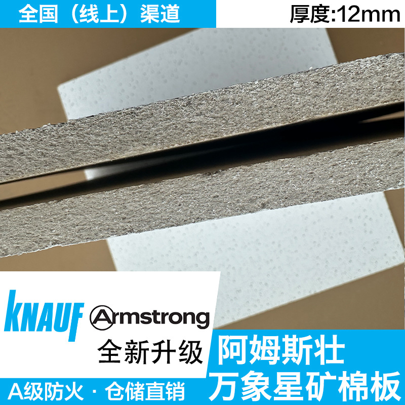 Armstrong Knauf Mineral Wool Board 12 Thick Asbestos-Free High Cost-Effective High Moisture-Proof Sound-Absorbing and Mildew-Proof Ceiling
