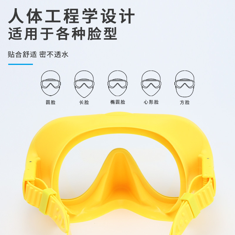 Customized Large-Frame Anti-Fog and Anti-Scratch Single-Lens Diving Mask Liquid Silicone Diving Goggles for Freediving