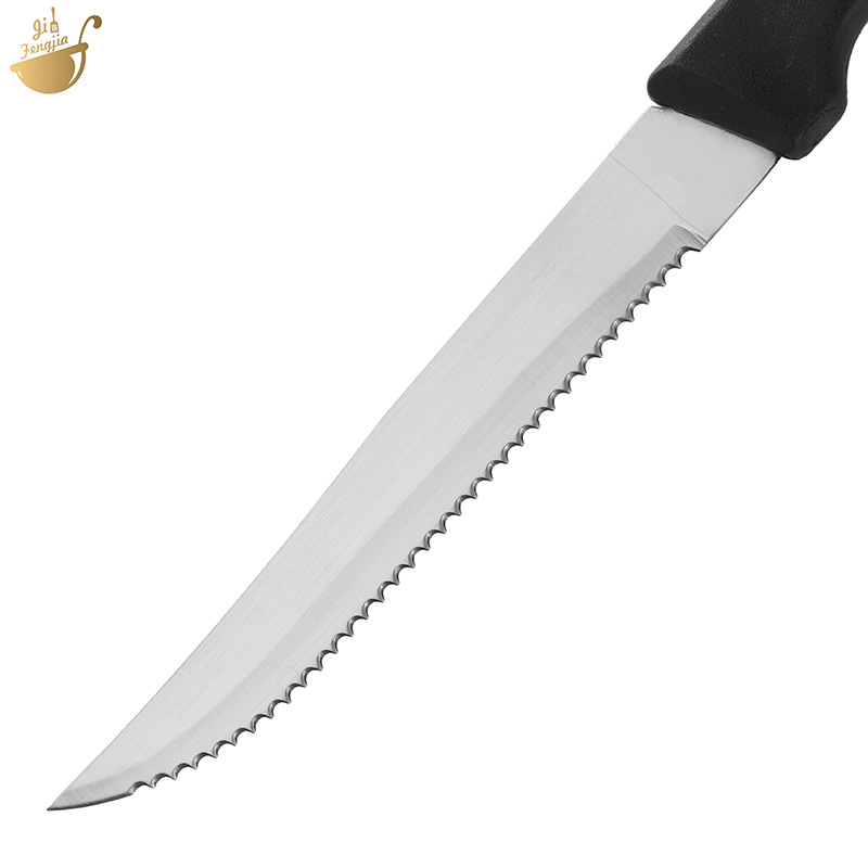 In stock stainless steel steak knife black plastic handle steak knife fine serrated knife steak knife Amazon