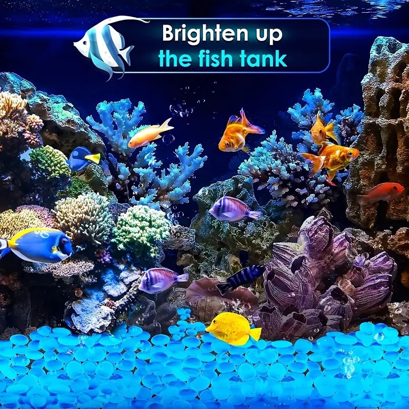 Noctilucent stone cross-border 0.8-1cm small luminous pebble garden fish tank landscaping 0.5g fluorescent stone luminous garden