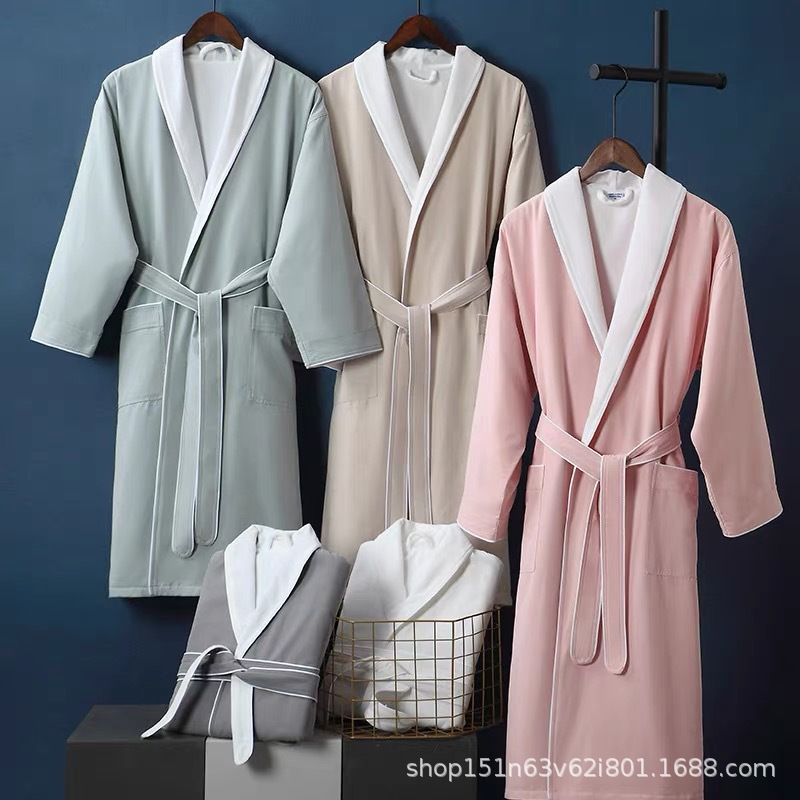 Халат пятизвездочного отеля для всех сезонов, двойной слой, утолщенный, впитывающий влагу и быстро сохнущий, халат для пар
