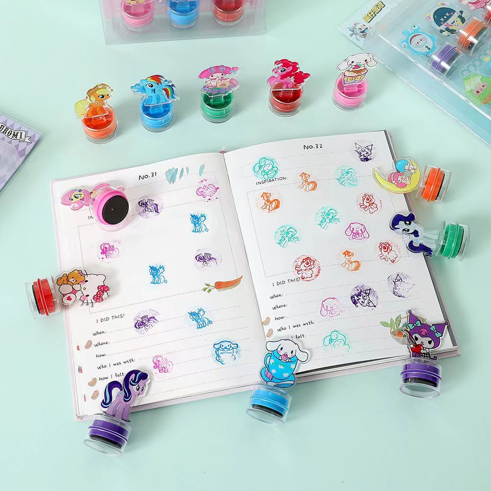 Cute Fresh Children Students Cartoon Acrylic Shaped Hand Account Stamp Encourage Cover for Kindergarten Teachers