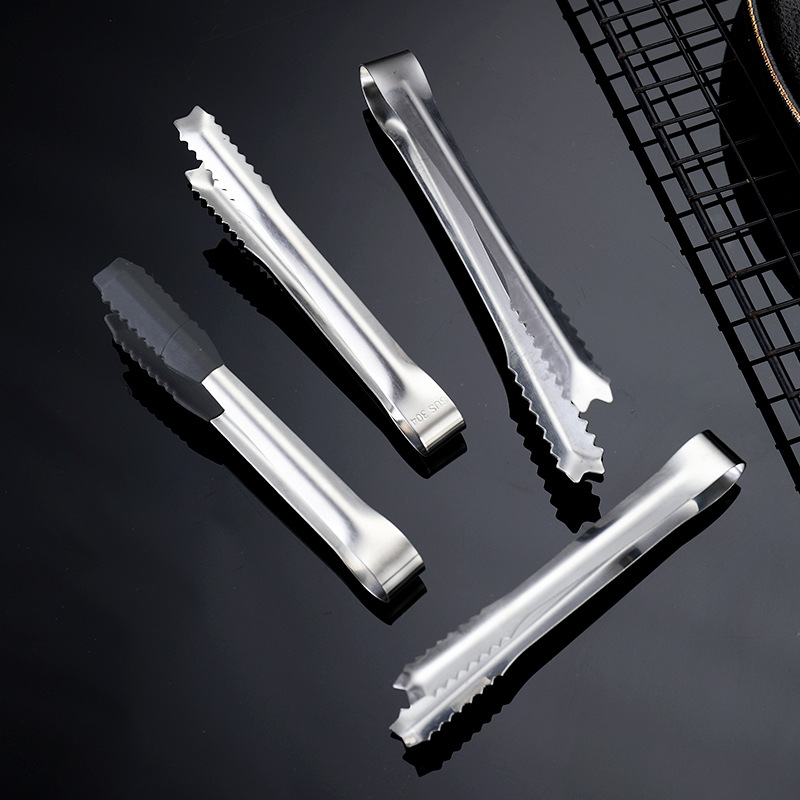 Stainless steel ice clip ice clip ice clip kitchen household small food clip cross-border hot hotel wholesale direct supply