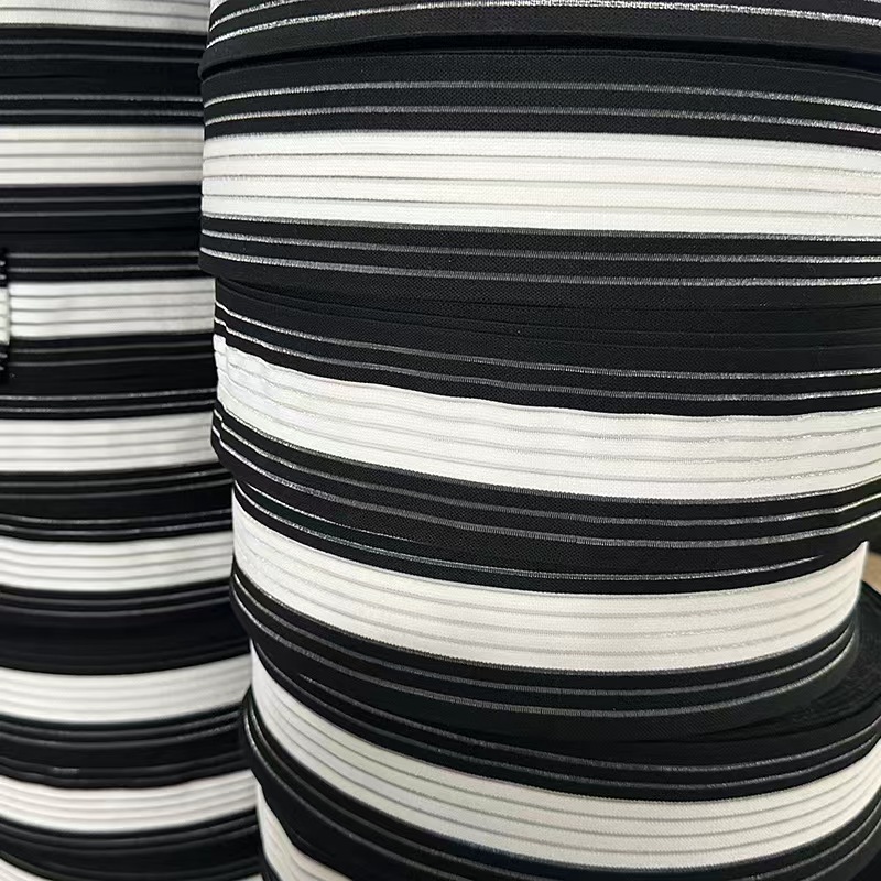 Готовый эластичный поддерживающий пояс из нейлона черного/белого цвета 7 см, дышащий