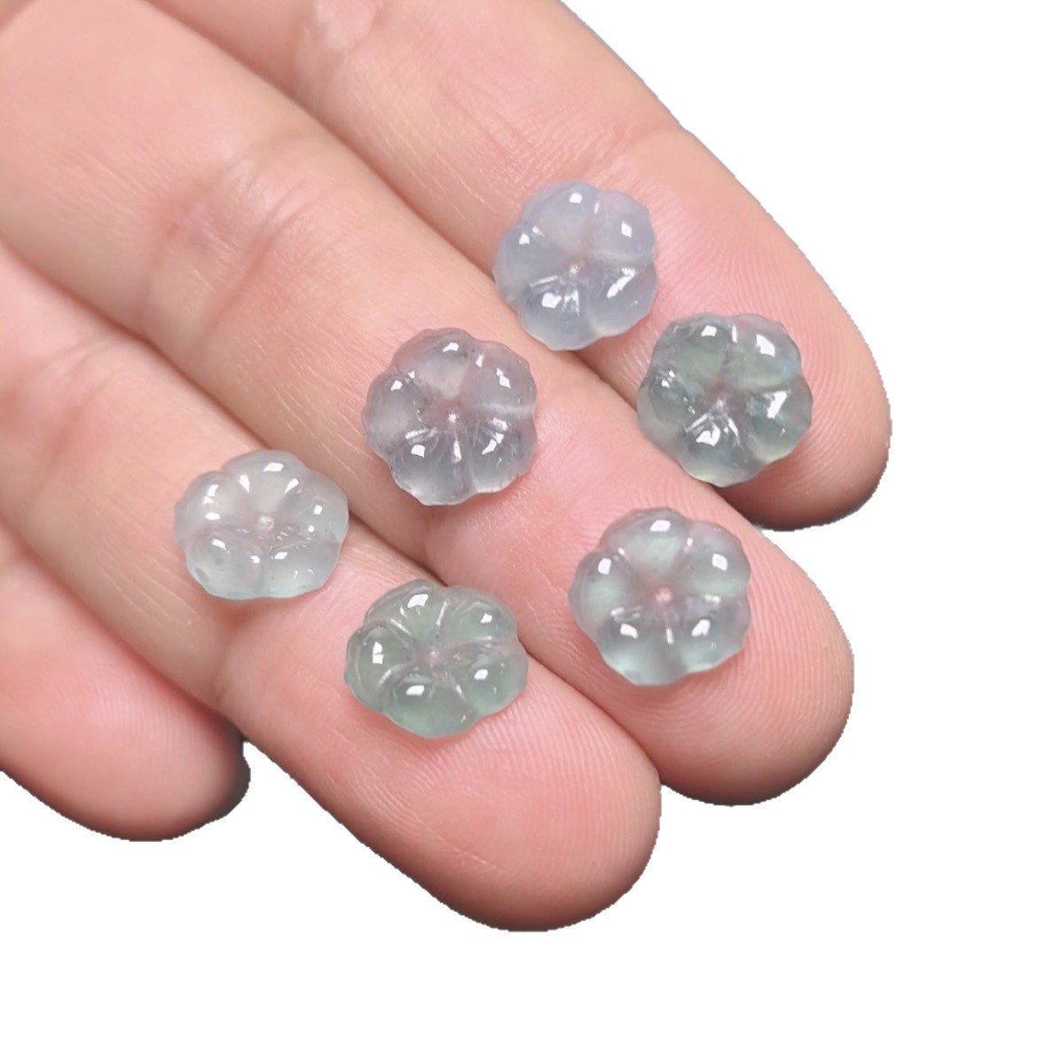 Guatemalan Natural A-Grade Jadeite Wealth Flower Bracelet Necklace Earrings Accessories Guatemalan Ice Flower Loose Stone