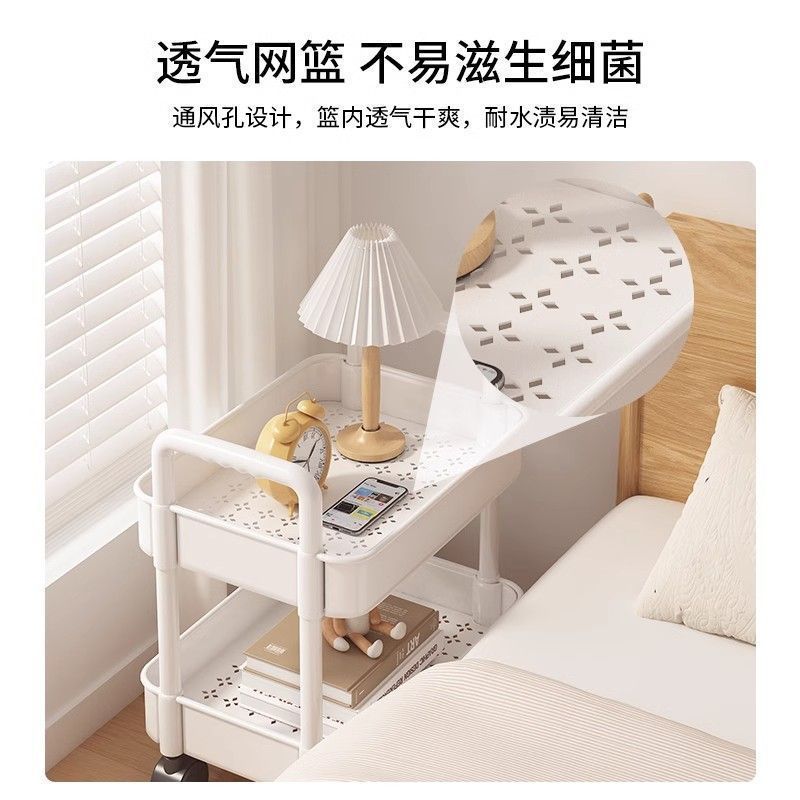 Bookshelf Floor-Standing Storage Rack Integrated Against the Wall Small Narrow Storage Cabinet Children's Mobile Student Home Simple Bookcase