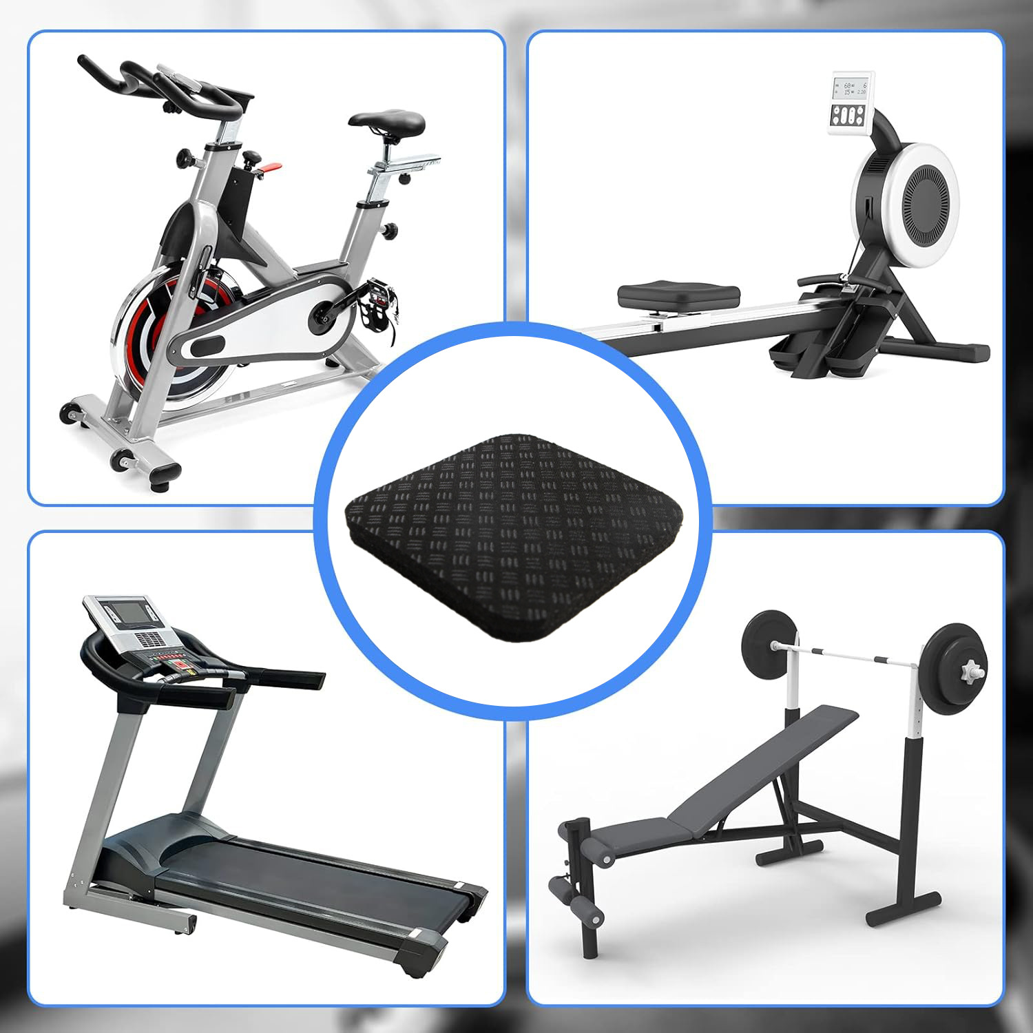 Treadmill Shock Absorption Anti-skid Sound Insulation Special Foot Mat Elliptical Machine Mahjong Machine Dynamic Bicycle Mute Thickened Protective Mat