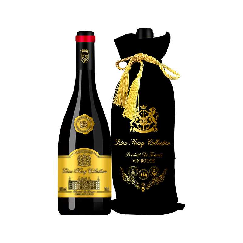 Gift Box Red Wine 14% Alcohol Content Metal Label Red Wine Low Price French Imported Red Wine Dry Red Wine Mid-Autumn Festival Gift Box