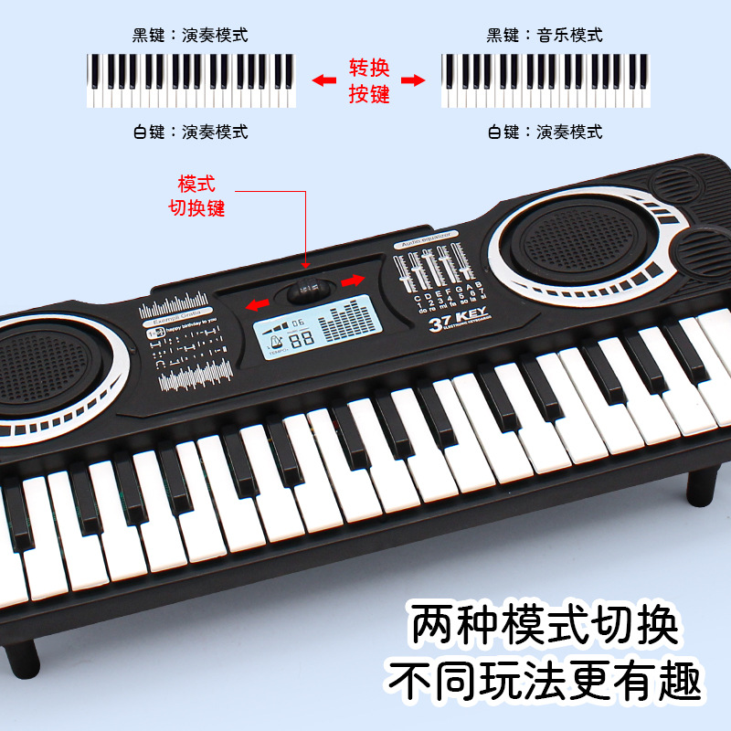 Cross-Border Internet Celebrity 37-Key Kidsren's Digital Keyboard for Beginners, Multi-Functional Playable Small Piano Girl Toy Piano
