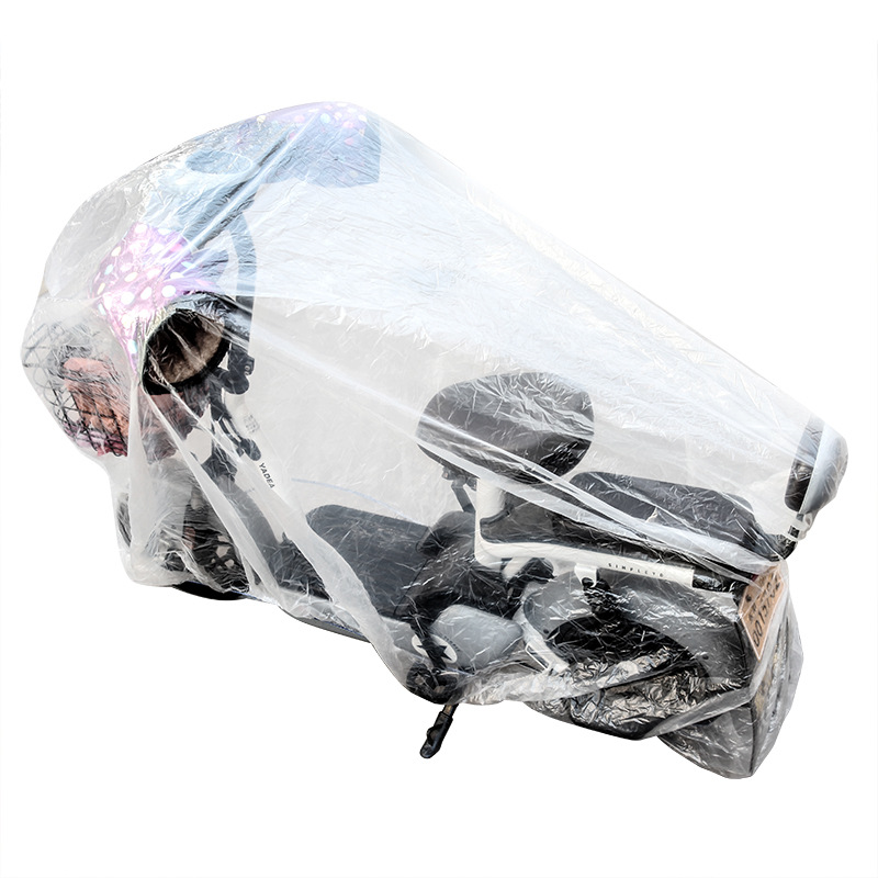 Cross-Border Disposable Transparent Motorcycle Clothing Pe Film Bicycle Cover Rainproof and Dustproof Battery Car Cover