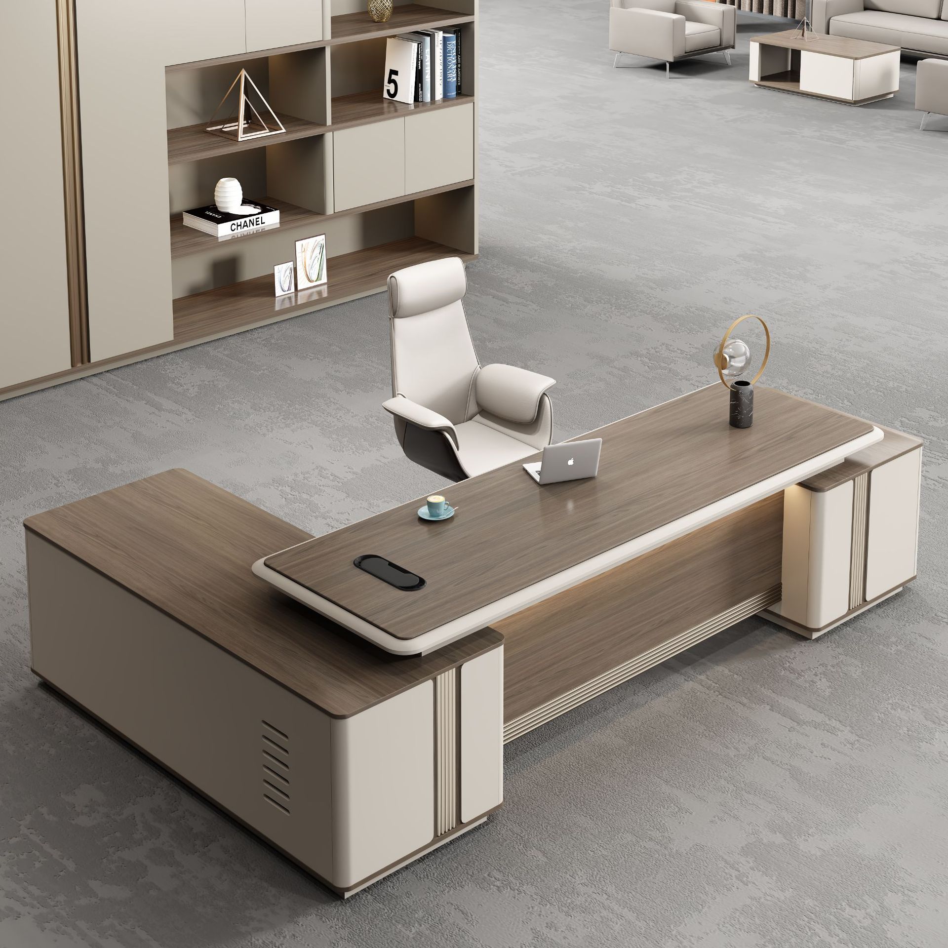 High-end boss office desk and chair combination chairman president supervisor manager table baking varnish office furniture