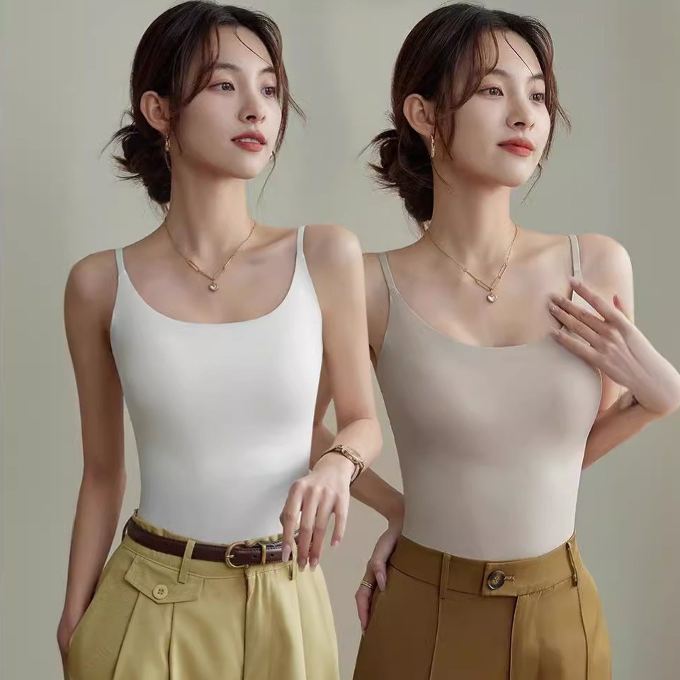 6631 бесшовный топ из льняного шелка, женская подушечка для груди, красивый сзади, стройнящий базовый верх, длинный тонкий топ