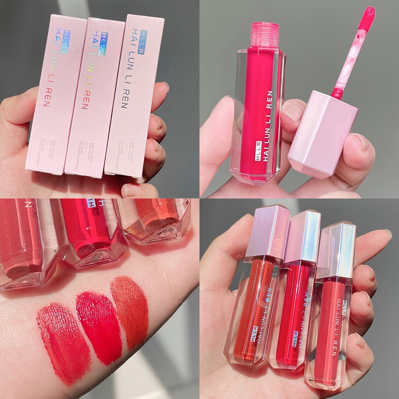 HLLR Chattering Online Celebrity Live Lip Glaze Velvet Fog Matte Lip Mud White Cheap Student Chinese Makeup Lip Gloss