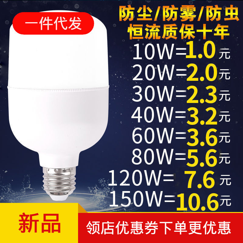 светодиодная лампочка супер яркая E27 с винтовым основанием бытовое белое освещение лампочка для фабрики и мастерских высокая мощность энергосберегающая лампочка