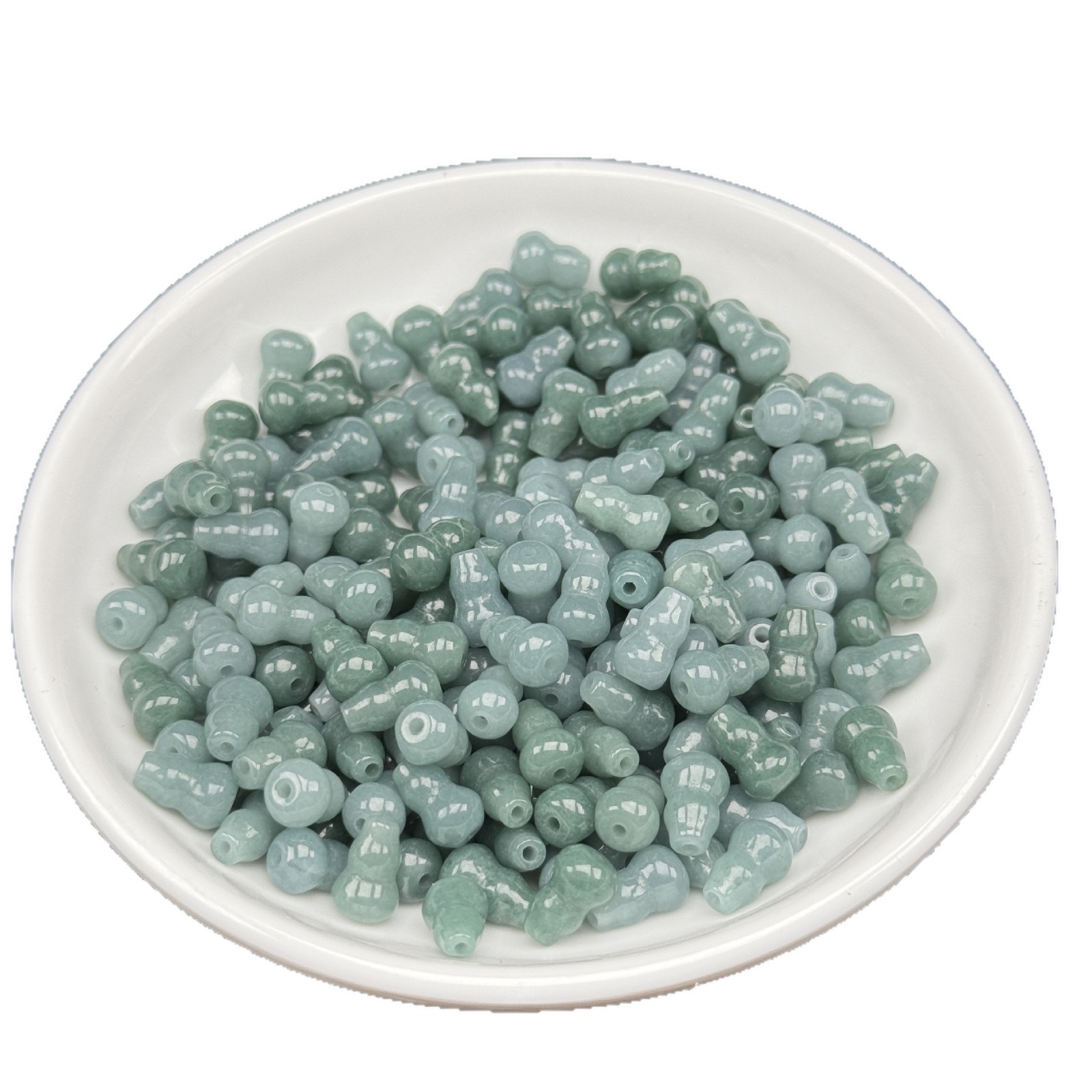 Natural Jade A-Grade Blue Water 6×9mm Gourd Loose Beads Wholesale DIY Jade Jewelry Bracelet Necklace Jade Accessories