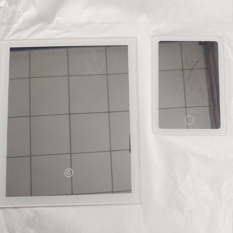 Led Bathroom Glass Lens Bathroom Mirror Smart Tempered Glass Light Mirror Touch Screen Smart Mirror Cosmetic Mirror