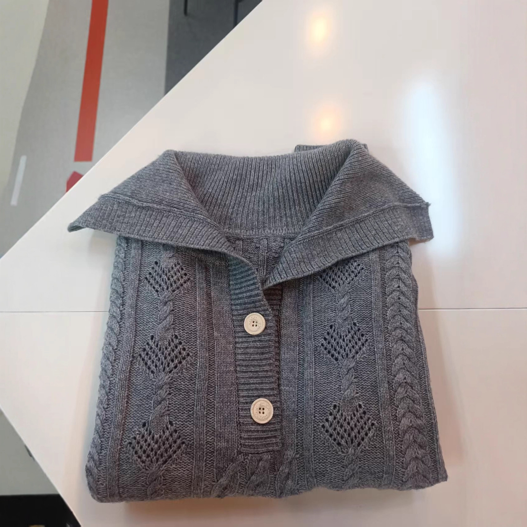 [Индивидуальная] Ранняя Осень Новый Ретро Вязаный Толстый Картон Ручная Вязка Кофта Свитер Кардиган Фабрика Небольшой Заказ